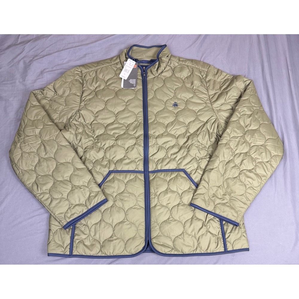 Brooks Brothers Men XXL Quilted Thermore Insulated Jacket Olive Green Full Zip